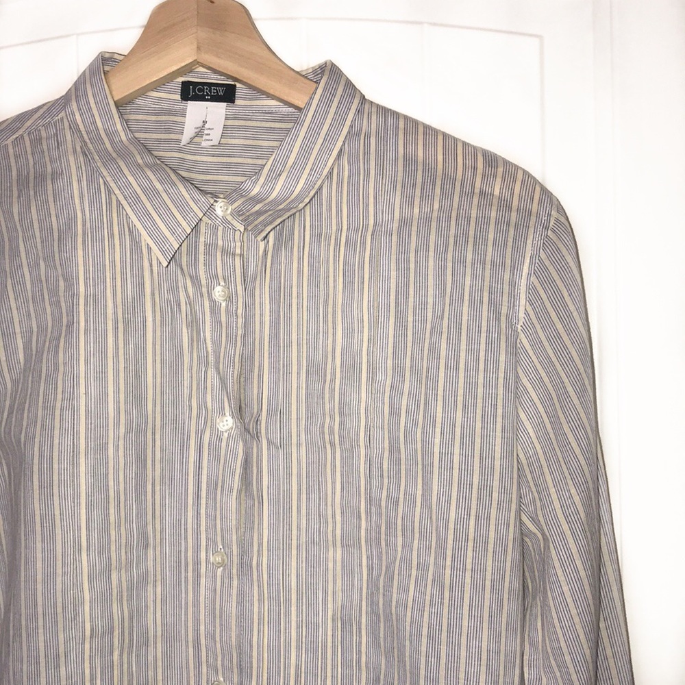 J. Crew | Pinstripe Pleated Popover Tunic